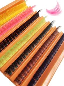 Asiteo 140pcs 80D Multi-Color D Curl Individual False Eyelashes - Soft, Low Allergy, Natural Look DIY Home Eyelash Extension Kit, Suitable For Music Festivals - 14mm, Easy To Wear, Reusable, Comfortable False Lashes - D - 查看 5