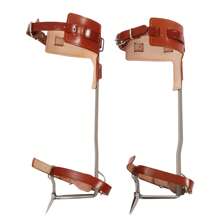 Rainaut Climbing Tree Spikes Stainless-Steel - Tree Gaffs Pads Spur Gear Climbing Steps Spurs Tool Suitable For High Altitude Logging Fruit Picking Hunting Equipment - 棕色+銀色 - 查看 3