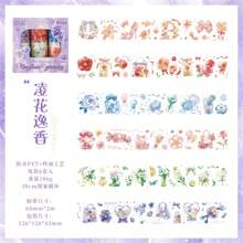 6 rotoli di adesivi a forma di fiori, nastro floreale trasparente in PET per agenda, fai-da-te, custodie per cellulare, scrapbook, calendario, buste, decorazione