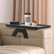 kangten Bamboo Sofa Tray Storage Rack, Foldable Sofa Tray With 360° Rotating Phone Holder - Black - View 9