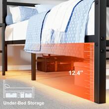 Twin Bed Frame With Headboard And Footboard, LED Bed Frame With Charging Station, Metal Bed For Boys/ Girls, Easy Assembly, Black/ White ( USB LED Strip) * Twin Bed Frame Beds Bed Frame Twin Bed Frame Queen Bed Frame Bed Queen Bed Frame King Bed Frame Bedroom Furniture Bed Frame Full Full Size Bed Frame Twin Bed Frame Beds Cozy Bedroom Home Bedroom Refresh Room Decor Home Decor Christmas Decor Bedroom Decor Valentine Day Decor Storage Living Room Decor Furniture House Decor - 查看 4