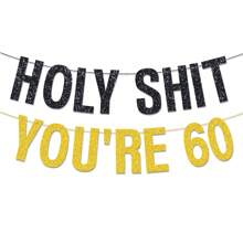 1 zestaw, DIY String Black Glitter You 21/30/40/50/60/70th Birthday Banner, Wszystkiego najlepszego z okazji urodzin 21/30/40/50/60/70th Birthday/Cheers 21/30/40/50/60/70th Birthday, Materiały dekoracyjne na 20. urodziny