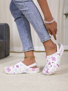 New Women Garden Slippers, Adjustable Loose Flat Shoes, Bedroom/Travel/Beach Slide Sandals, Closed Toe Slippers - Multicolor - View 5