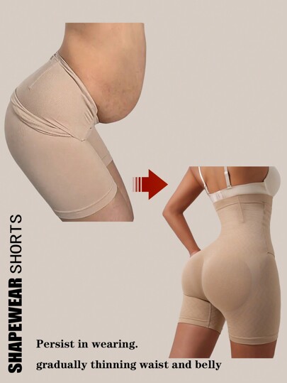 Shapewear Pants High Rise Back Closure Shorts Women Black Tummy Control Panties Butt Lift Shaping High Support Impact Shorts Shortie Waist Trainer Belt Shaping Corset Women