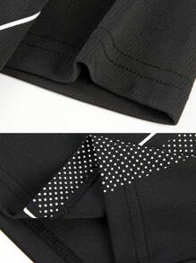 Conjunto Esportivo Masculino de Seda Gelada de Secagem Rápida, Camiseta de Manga Curta - Preto - Visão 4