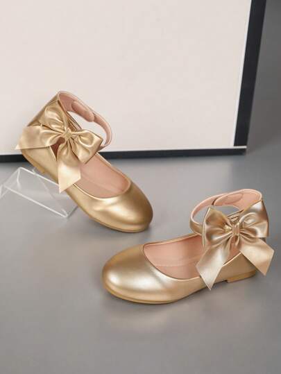 زوج أحذية برنسيسة ذات تصميم فراشة لأطفال المدرسة، قاعدة ناعمة مناسبة للبنات للربيع والصيف والخريف والشتاء