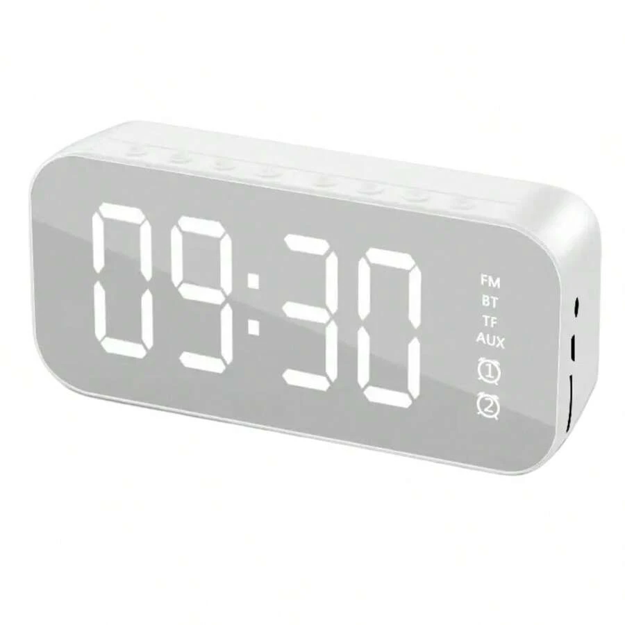 Multifunctional Digital Alarm Clock With Bluetooth And FM Radio - White - View 1