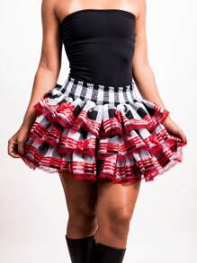 Country Skirt June Party Arraía Plaid - 紅色 - 查看 2