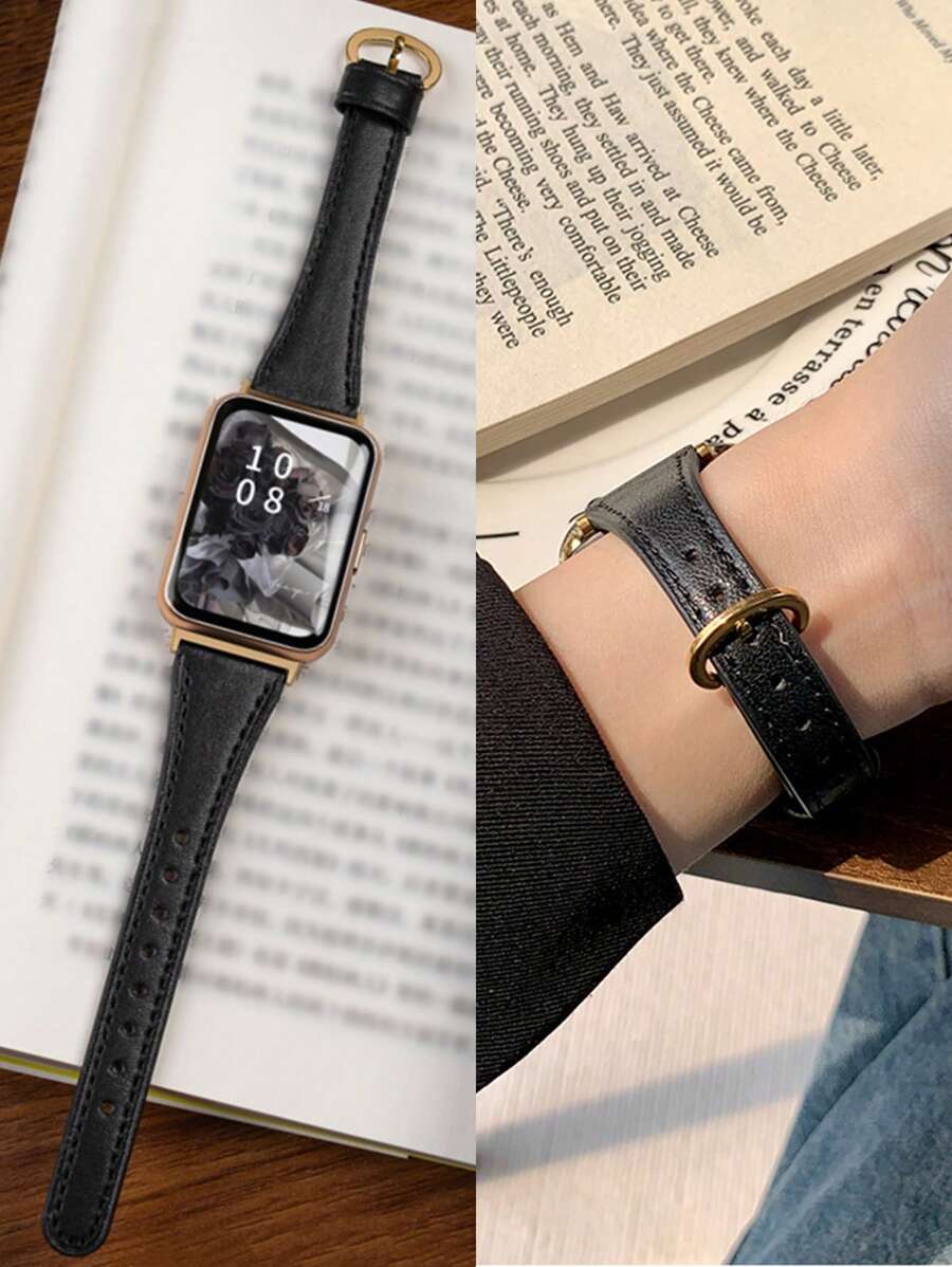 1 件马蹄扣皮革表带，兼容华为 Watch Fit 1/Fit 2/Fit 3/Fit 4/Fit 4 Pro 智能手表表带