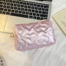 心形钻石图案化妆洗漱包，大容量文具收纳袋，男女通用旅行整理化妆包 - 彩色 - 查看 7