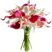 4/10/20 Piezas Flores Artificiales de Cala Lili, Flores de Cala Lili Realistas de Textura Simulada para Decoración del Hogar, Jardín, Oficina, Fiesta, Boda, Ramo, Centro de Mesa, Pascua - Multicolor - Ver 90