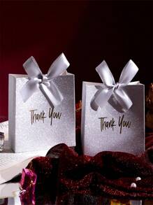 10 elegantes bolsas de regalo de oro y plata con lazos, perfectas para damas de honor, Navidad, cumpleaños, regalos de boda, diseño de papel resistente, adecuadas para ocasiones festivas, decoraciones de boda