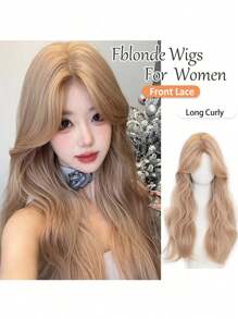 XIXISNOW Long Curly Fblonde Wigs 26 Inch For Women Cosplay Party Daily Wear Synthetic Heat Resistant Wigs