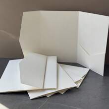 25pcs Tri-Fold Pocket Wedding Invitation Cards With Envelopes, Simple Invitation Cards For Engagement, Christening, DIY Invitations, 5*7 Inch Invitations, Pocket Invitations, Customized Invitations, Christmas Cards - Ivory - View 6