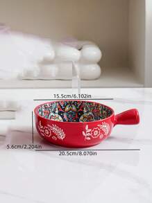 طقم أواني طعام سيراميكية بأسلوب بوهيمي، بألوان حمراء وزرقاء، وبأنماط نردية ورجعية من الزهور، أطقم أوانٍ وأطباق راقية مناسبة للفنادق والمطاعم والمطبخ المنزلي والاحتفالات والهدايا للزفاف، بتصاميم متنوعة من وعاء الأرز وطبق الحساء وصحن الطعام والصينية الكبيرة والمستلزمات المدرسية - الأزرق - مشاهدة 10