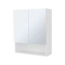 Lodge Medicine Cabinet With Mirrored Doors And Open Storage, White - trắng - Xem 2