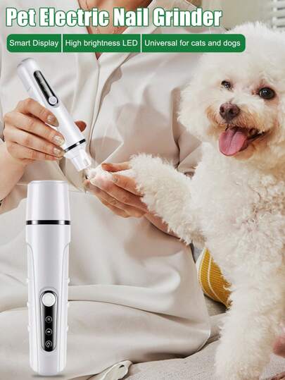 Pet Nail Grinder, Cat Dog Electric Nail Trimmer USB Rechargeable With LED Light, Smart Display, Multi Grinding Modes For Various Pets, Upgraded Strong Motor For Tough Nails, Portable & Fashionable Design