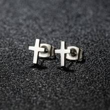 1 Pair Of Stylish Cross Studs, Stainless Steel Earrings, Women Jewelry Earrings Elegant Punk Style, The Best Gift For Party Friends - D-gED021 - View 12