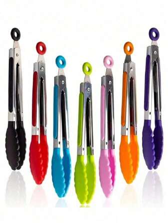 1 件小厨房钳子，7 英寸迷你食物钳，耐热尼龙尖头钳子，用于烹饪、上菜、烧烤、烤肉、沙拉等，厨房用品，烘焙工具