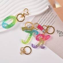 1 Pc Alphabet Silicone Resin Molds Reversed Letter Keychain Molds With Hole Fancy Letter Epoxy Resin Casting Molds For DIY Crafts Jewelry Earrings Pendant Keychain - White - View 7