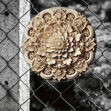 房间装饰 1 件 2D 平面曼陀罗铁艺墙饰，防风雨入口标志，单人派对装饰，带有预钻孔，方便悬挂 - 彩色 - 查看 5