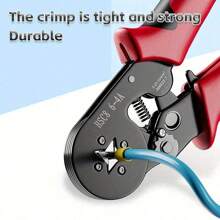 1pc Multi-Functional Electrician's Crimping Pliers, Adjustable Ratchet Wire Terminal Connector Crimper Tool, Serrated 4-Angle & Hexagonal Teeth Crimping Range 0.25-10mm² & 0.25-6mm², For Wire Repair, Electrical Equipment, Mechanical Maintenance, Also Known As Wire Crimping Pliers, Terminal Pliers, European-Style Tube Crimper, Electrician Tool