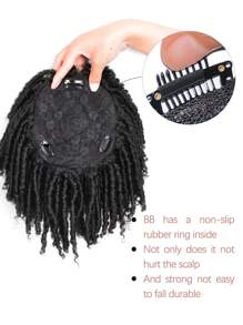 Funkige lockige Zopf Perücke, kurze synthetische Halbperücke mit einfach aufklippbaren Zöpfen, hitzebeständig, ideal für dünnes Haar & Feierlichkeiten, Perücken Accessoires Dreadlocks Haarverlängerungen Musikfestival Toupet Afro Haar für Frauen und Männer Topper Hairpieces