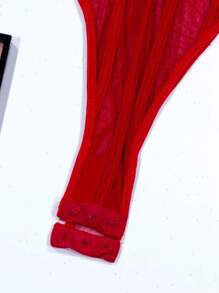 Sexy Lingerie Bodysuit Halter Porn Sheer Doll Red Transparent Backless - Red - View 6