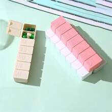 1 pièce/4 pièces Boîte à pilules portable de 7 jours, organisateur de médecine hebdomadaire de forme oblongue