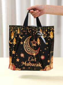 25 piezas Caja de regalo/Bolsa de regalo estilo Eid con diseño de luna y estrella en negro y dorado, perfecto para Ramadán Mubarak, obsequios de fiesta de Eid Mubarak, regalos de Ramadán Kareem, bolsa de regalos de Eid