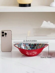 طقم أواني طعام سيراميكية بأسلوب بوهيمي، بألوان حمراء وزرقاء، وبأنماط نردية ورجعية من الزهور، أطقم أوانٍ وأطباق راقية مناسبة للفنادق والمطاعم والمطبخ المنزلي والاحتفالات والهدايا للزفاف، بتصاميم متنوعة من وعاء الأرز وطبق الحساء وصحن الطعام والصينية الكبيرة والمستلزمات المدرسية - الأزرق - مشاهدة 11