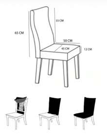6-Piece Printed Chair Cover - Arabesque/blue - View 3