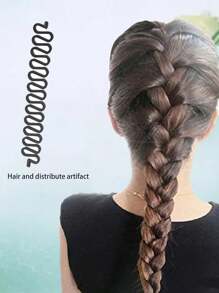 1 szt. Urządzenie do zaplatania warkoczyków kablowych, Urządzenie do zaplatania warkoczyków ośmiornicowych, Urządzenie do zaplatania warkoczyków falowanych, Narzędzia do stylizacji włosów do codziennego zaplatania i tworzenia koków, Wykonane z jednokolorowego tworzywa ABS, Odpowiednie na każdą porę roku, Zestaw do stylizacji włosów, Zestaw narzędzi do włosów, Artykuły szkolne, Akcesoria do włosów