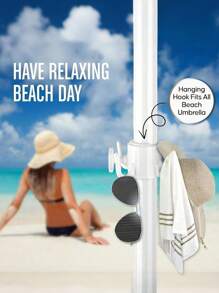 1pc Multifunctional 4-Claw Beach Umbrella Hook, Easy To Carry, Plastic Umbrella Hook For Hanging Beach Umbrella Hanger Clip, Hook And Storage, Essential For Going Out, Traveling, And Picnicking(With Small Holes). Travel Essentials Travel Accessories Travel Must Haves Vacation Summer Holiday School Accessories Back To School Supplies Stuff