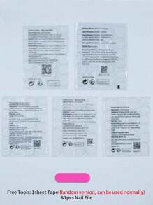 24 片中长方形黑色指甲性感神秘黑色芭蕾风格带闪钻全覆盖亚克力法式假指甲派对必备按压式指甲带果冻胶 1 片摩擦条 1 件美甲用品指甲 - 黑色 - 查看 7