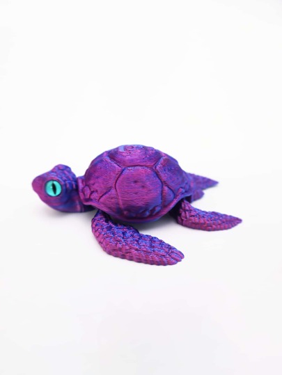 تمثال سلحفاة مطبوع ثلاثي الأبعاد ذو طرف متحرك وعينين جذابتين ، ديكور مثالي للغطس تحت الماء في أحواض السمك وديكور المنزل