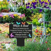 YAFITYES 1 pieza Estaca conmemorativa del jardín, marcador impermeable de tumba para mamá y papá, y otros seres queridos, placa homenaje para exterior, decoración de cementerio de condolencia