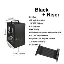 Mini-ITX PC Gaming Case Chassis Tower Small Form Factor Black With Riser Cable