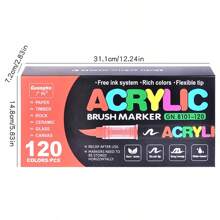 GuangNa 72 Colors/120 Colors/168 Colors/240 Colors Colorful Acrylic Paint Markers, Straight Liquid, Stackable Colors, Strong Coverage, Felt Tip Pen Stationery Set, Suitable For Canvas, Petroglyphs, Wood, Stone, Glass, Ceramics, Fabric Paintings, DIY Crafts, Back-To-School Supplies