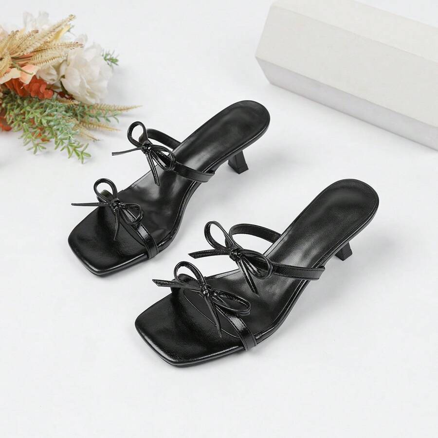 Zapatos de tacón alto de estilo elegante para fiestas y días festivos para mujer, color: burdeos con decoración de lazo, atuendos de primavera y verano