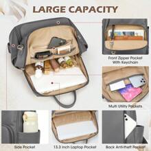 NEWHEY 女士背包钱包 皮革旅行背包钱包 防水防盗 时尚小号休闲背包 迷你背包钱包 女士可转换式单肩包 旅行包 带流苏 - 彩色 - 查看 7