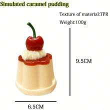 1 件布丁形状 Taba 柔软玩具，挤压玩具，可爱柔软 PVC 感官玩具，缓解压力，生日和圣诞节礼物，Scenecore 的可爱物品，完美的办公桌配件袜子填充成人 - 彩色 - 查看 3