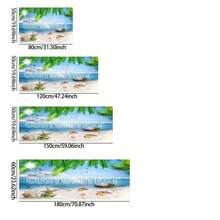 1pc Customizable Wave & Beach Print Doormat, Personalized With Text, Suitable For Kitchen, Laundry Room, Hallway, Entryway, Bathroom, Indoor Home Decor - Blue Multicolor - View 2