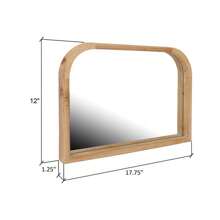 Felicity Natural Tone 18" X 12" Brown Rustic Wide Arch Wall Mirror - Wood Color - View 6