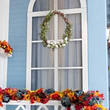 1 Peça Coroa de Páscoa, Coroa de Ovo de Vime Artificial, Decoração de Porta de Primavera para Casa