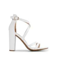Women Multi Strap Chunky Heeled Sandals Soft Comfort Block Heeled Sandals For Prom Dancing Wedding - 白色 - 查看 2