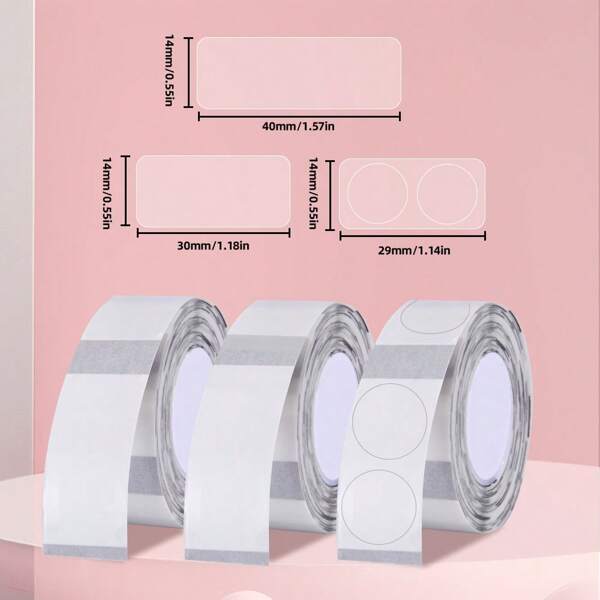 Marklife Papel de etiqueta transparente autoadhesivo de 1/2 pulgada, resistente al agua y al aceite, sin residuo de pegamento, impresión de alta definición, adecuado para la etiquetadora P50/P15, versátil para usos de nombre/alimentos/ropa/oficina/hogar