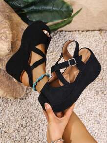 Sandalias de moda con suela gruesa para mujer, modelo del año 2025