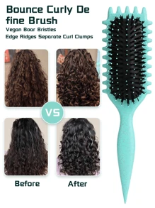 卷发定型刷新款卷发刷，定型卷发湿卷发刷 2025 最新款猪鬃毛发刷造型刷，适合所有风格和所有女性风格的卷发，圆形顺发器，塑形和造型工具，适用于男女 - 彩色 - 查看 8