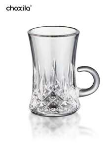 choxila 1 件土耳其茶杯、茶碟、卡瓦杯、阿拉伯茶杯套装、传统玻璃红茶杯套装，非常适合茶会、礼物、乔迁、婚礼、周年纪念返校 - 透明 - 查看 10